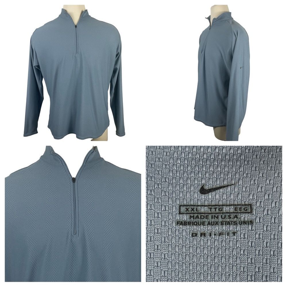 Nike Men's Blue Quarter-Zip Sweatshirt